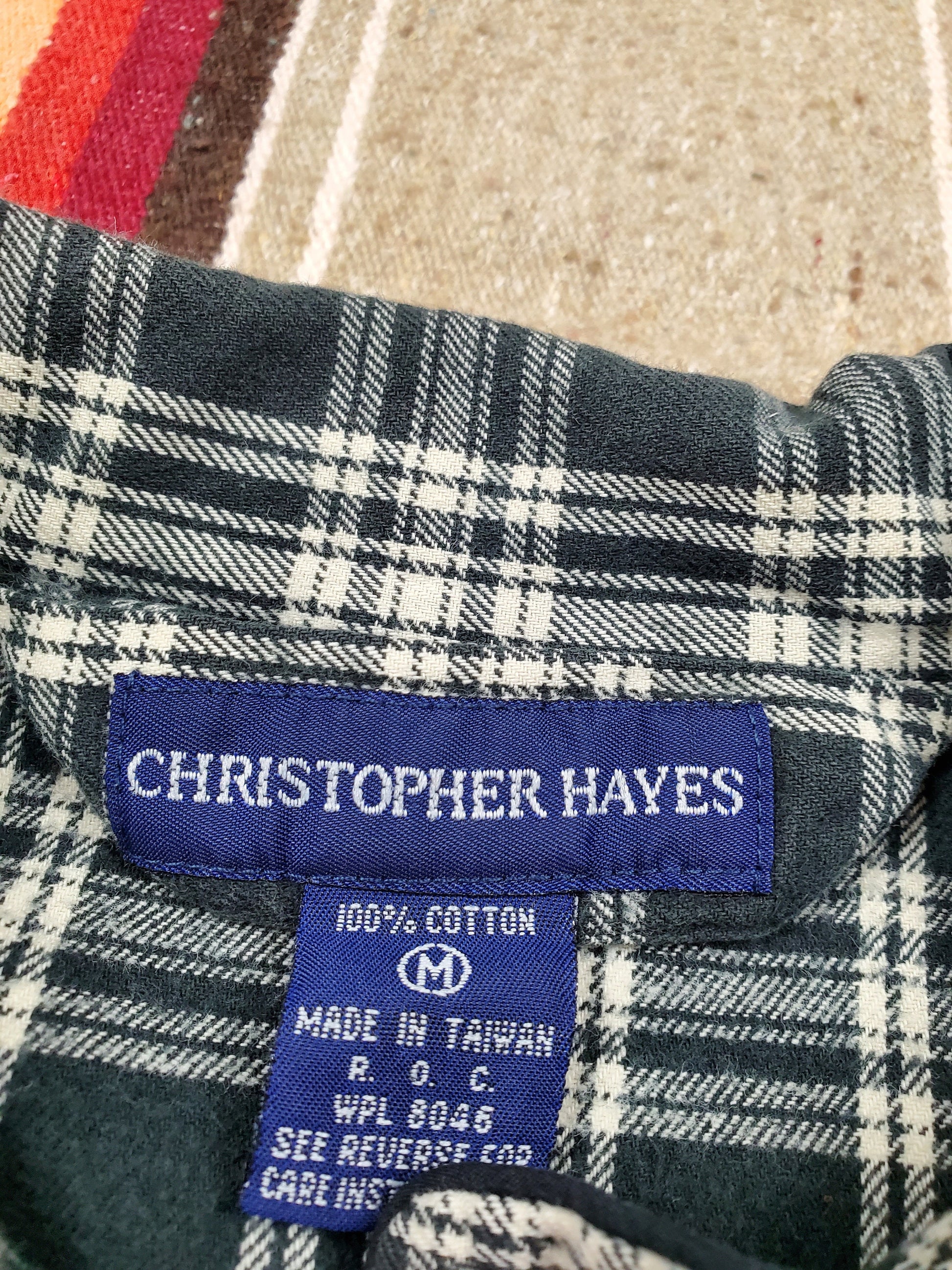 1980s/1990s Christopher Hayes Plaid Sleep Shirt Size L