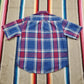 1980s/1990s Knights of the Round Table Button Down Shortsleeve Plaid Shirt Size L