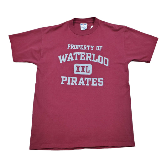 1990s Waterloo Pirates Athletics Wisconsin T-Shirt Made in USA Size M
