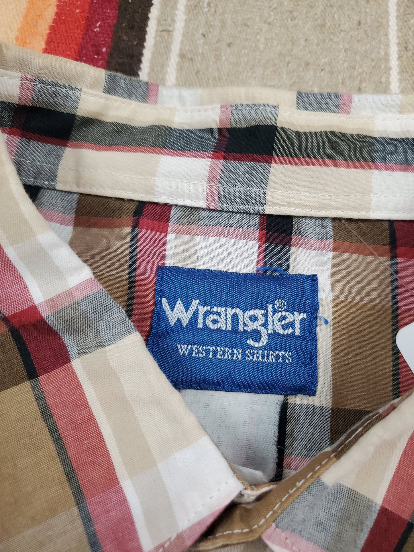 1990s Wrangler Plaid Snaps Western Shirt Size XXL/3XL