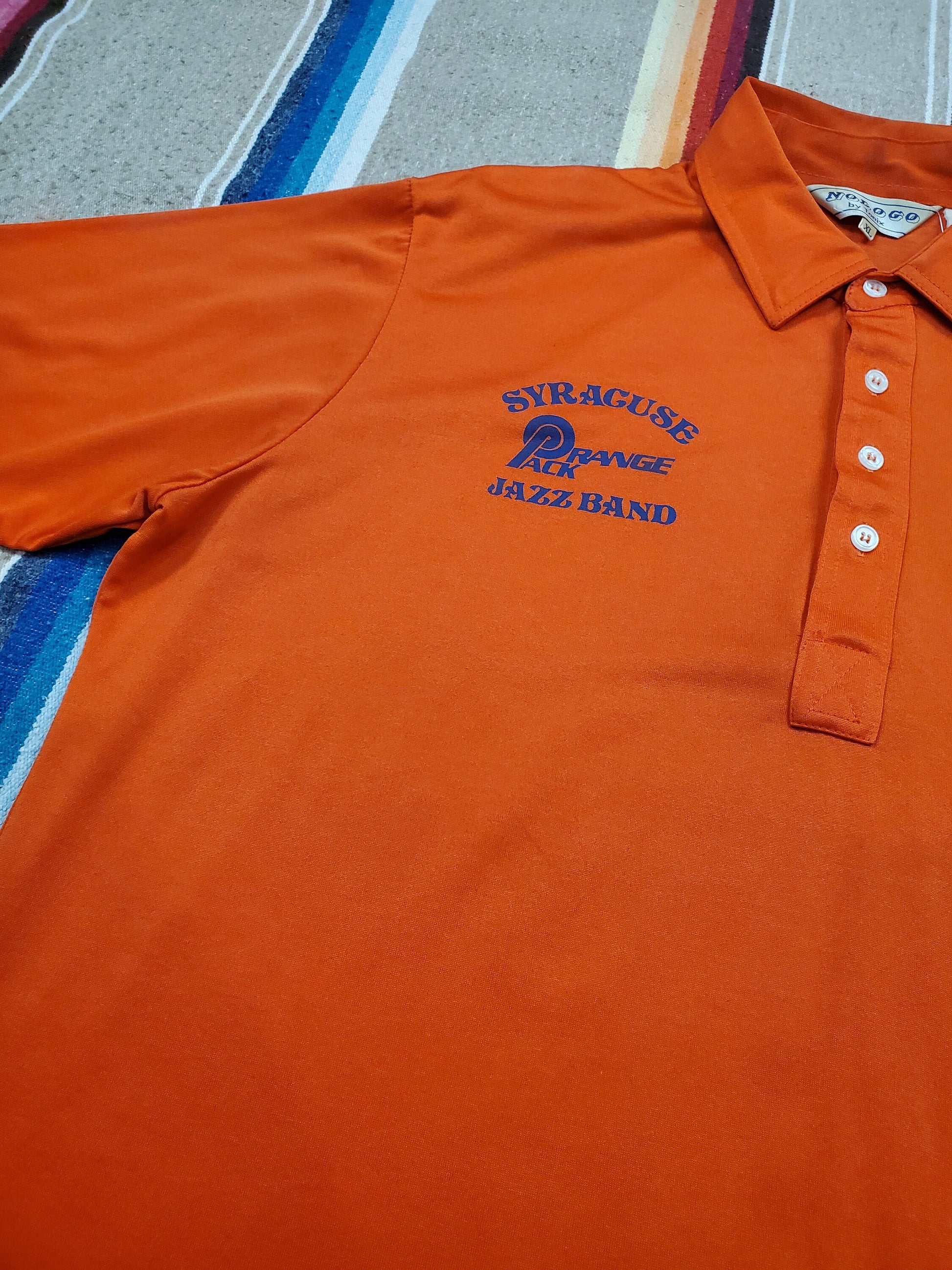 1980s Nologo by Tonix Syracuse Orange Pack Jazz Band Polo Shirt Size L