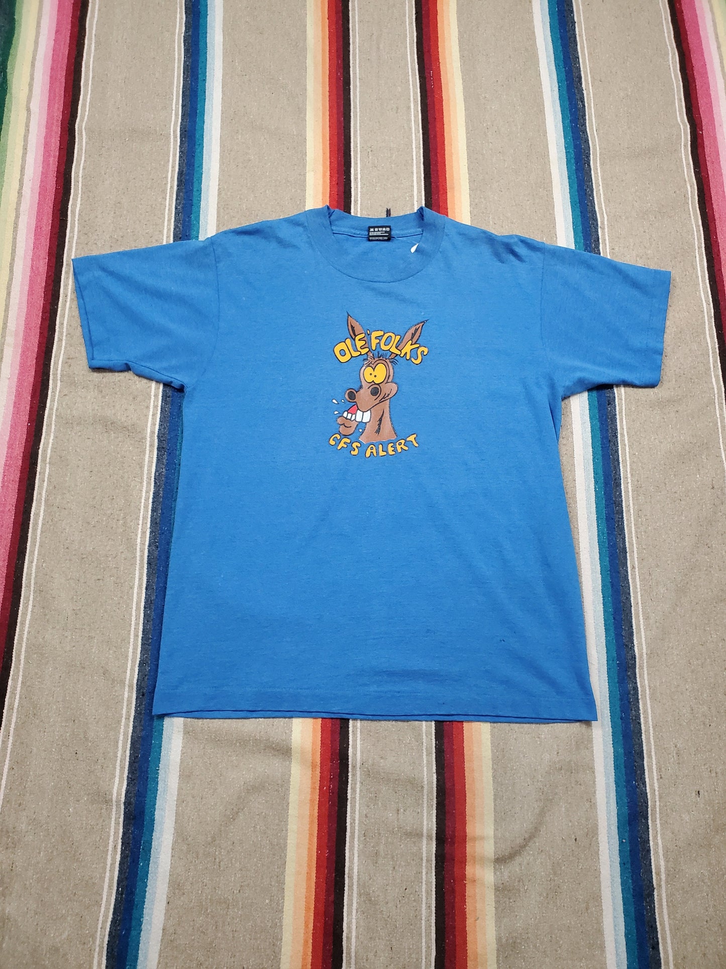 1990s Ole' Folks CFS Alert Donkey T-Shirt Made in USA Size L
