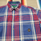 1980s/1990s Knights of the Round Table Button Down Shortsleeve Plaid Shirt Size L