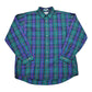 1980s/1990s Van Heusen 417 Single Needle Button Up Longlseeve Plaid Shirt Size L/XL