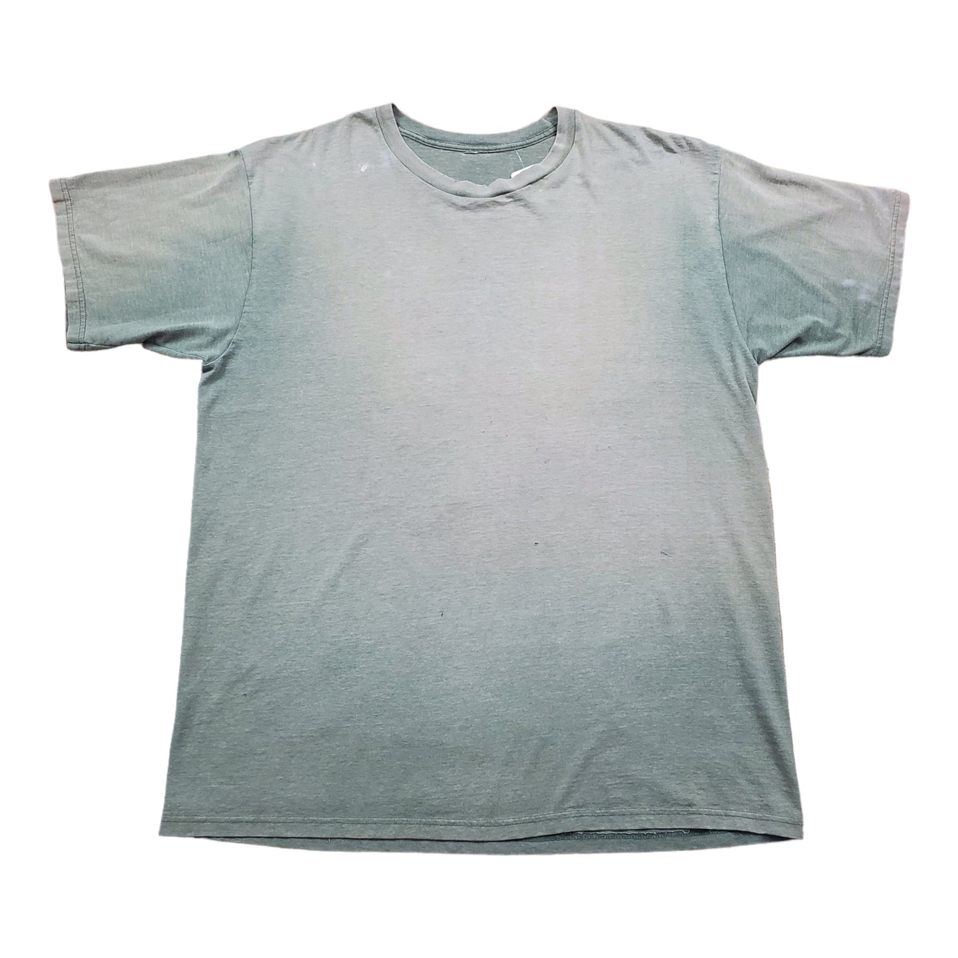 1990s/2000s Faded Blank Olive Green T-Shirt Size XL/XXL