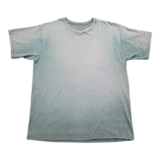 1990s/2000s Faded Blank Olive Green T-Shirt Size XL/XXL