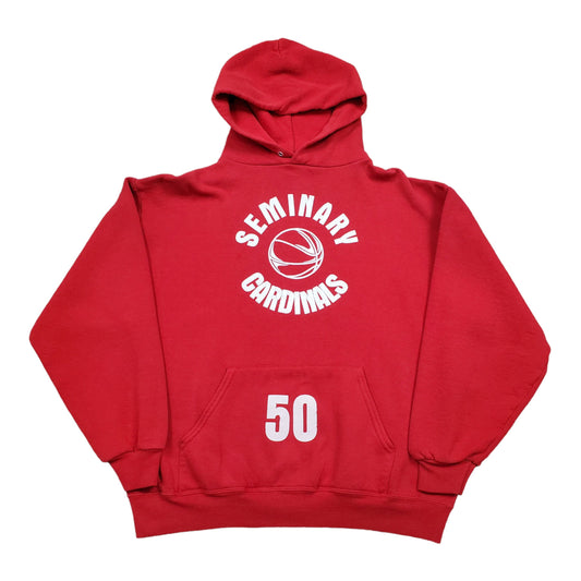 2000s Jerzees Seminary Cardinals Basketball Hoodie Sweatshirt Size M/L