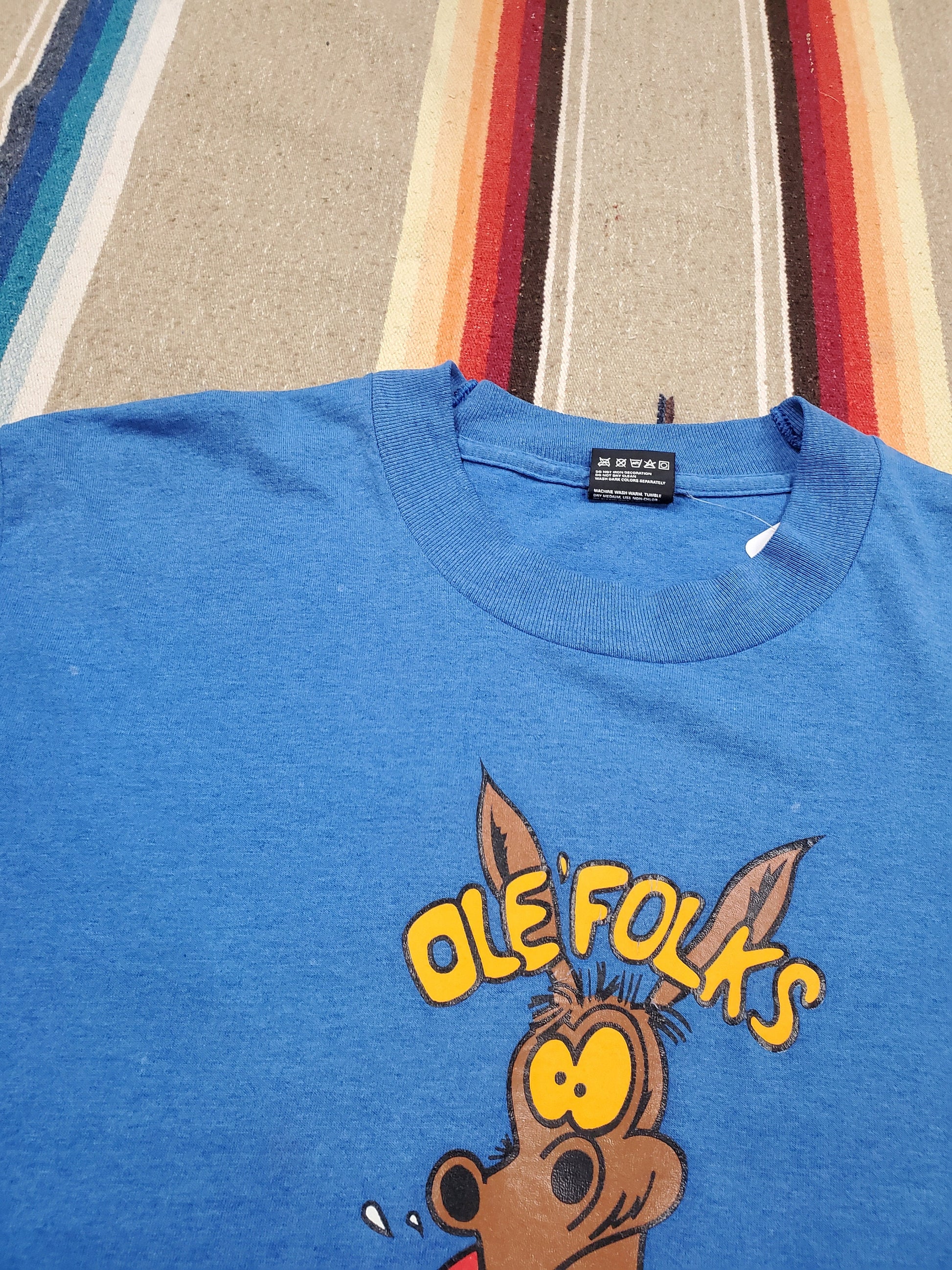 1990s Ole' Folks CFS Alert Donkey T-Shirt Made in USA Size L