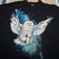 1990s 1990 Harlequin Snowy Owl Animal T-Shirt Made in USA Size L