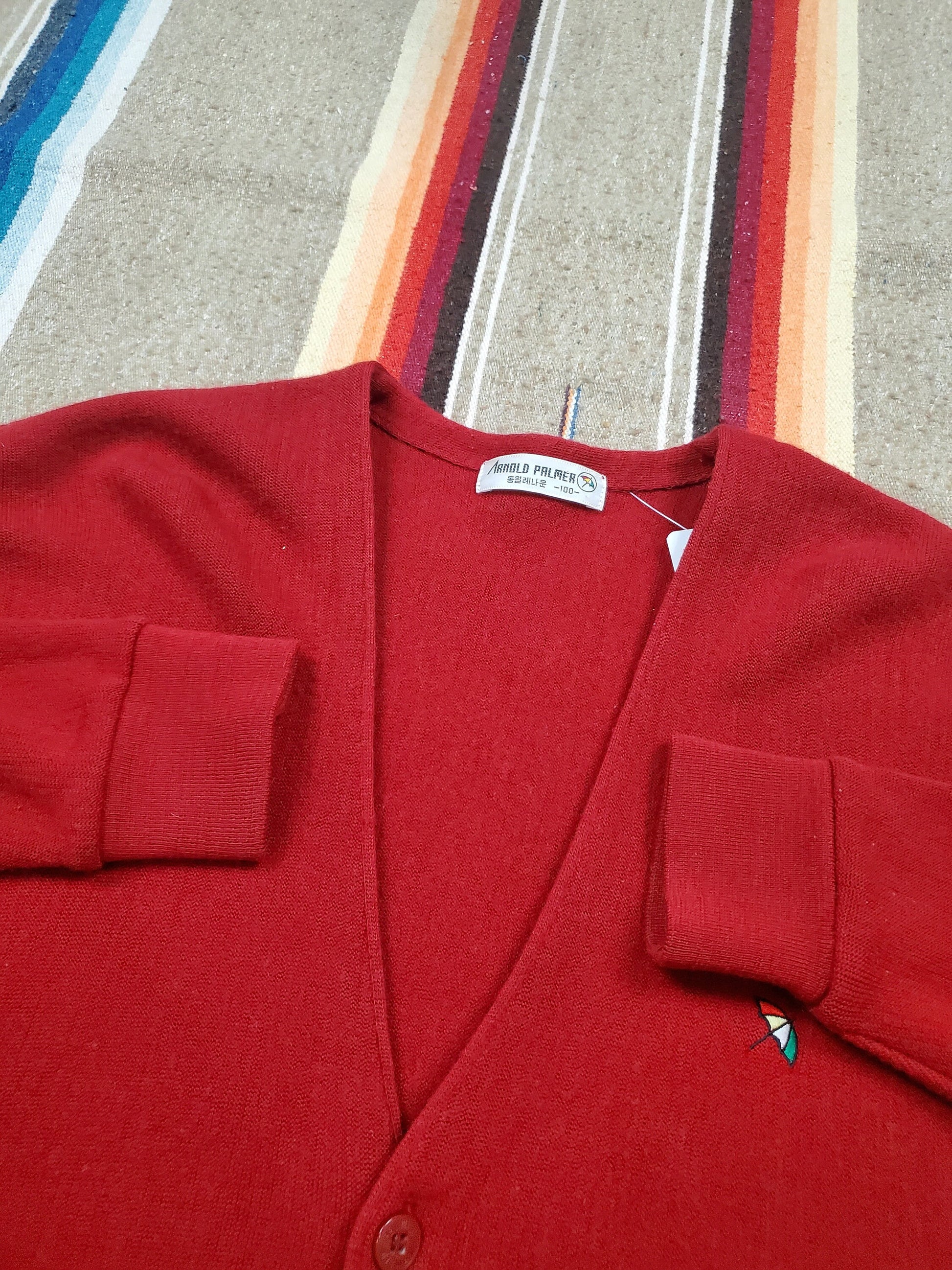 1980s/1990s Arnold Palmer Korea Wool Cardigan Sweater Size M