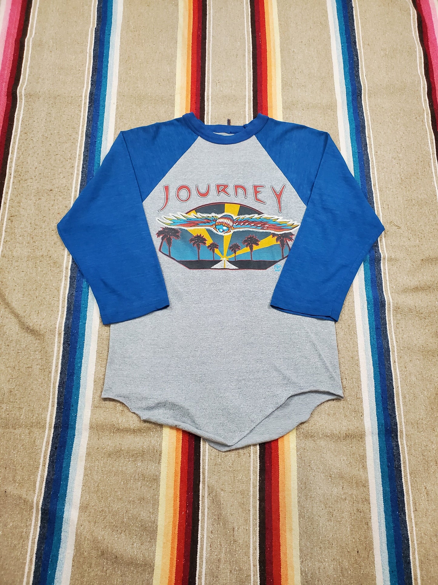 1980s 1980 Journey Summer Jam Festival Saturday July 26 LA Coliseum Raglan T-Shirt Size S