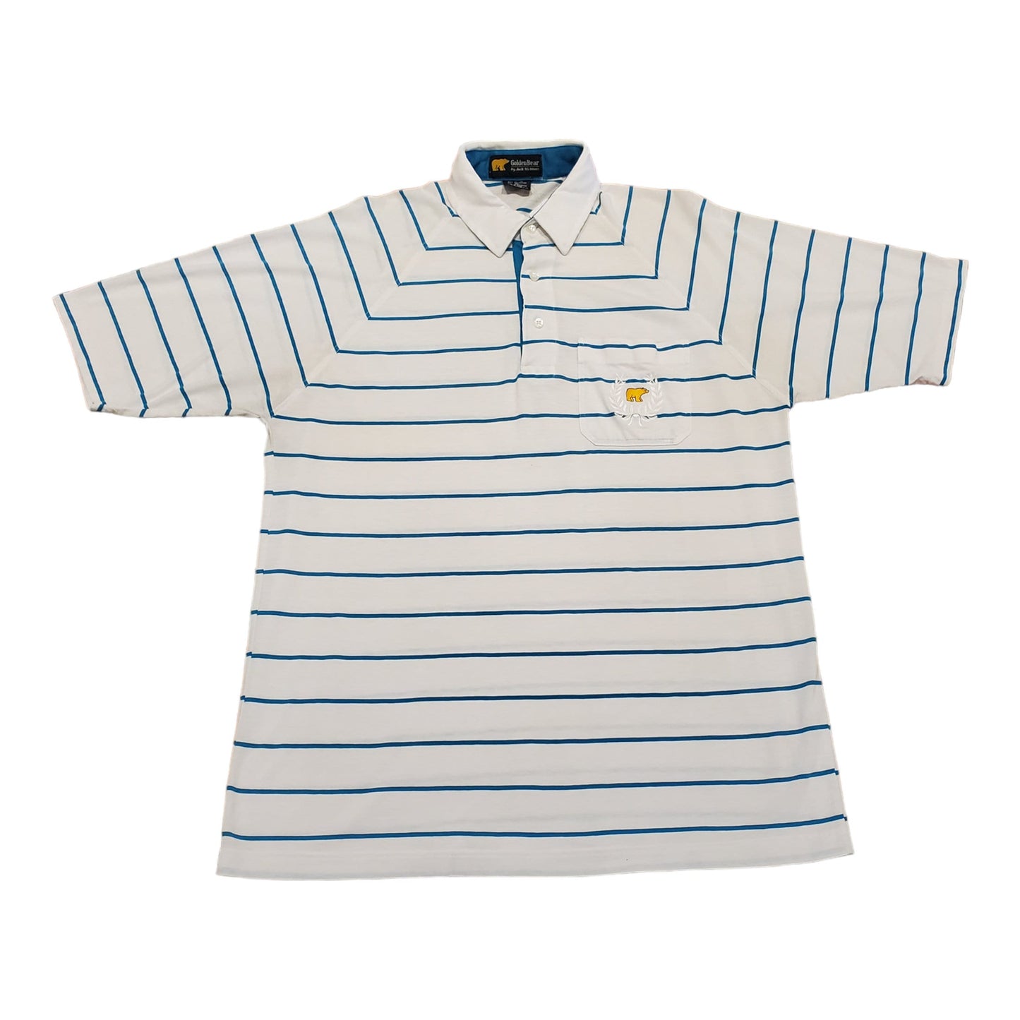 1980s/1990s Golden Bear by Jack Nicklaus Striped Golf Shirt Size L