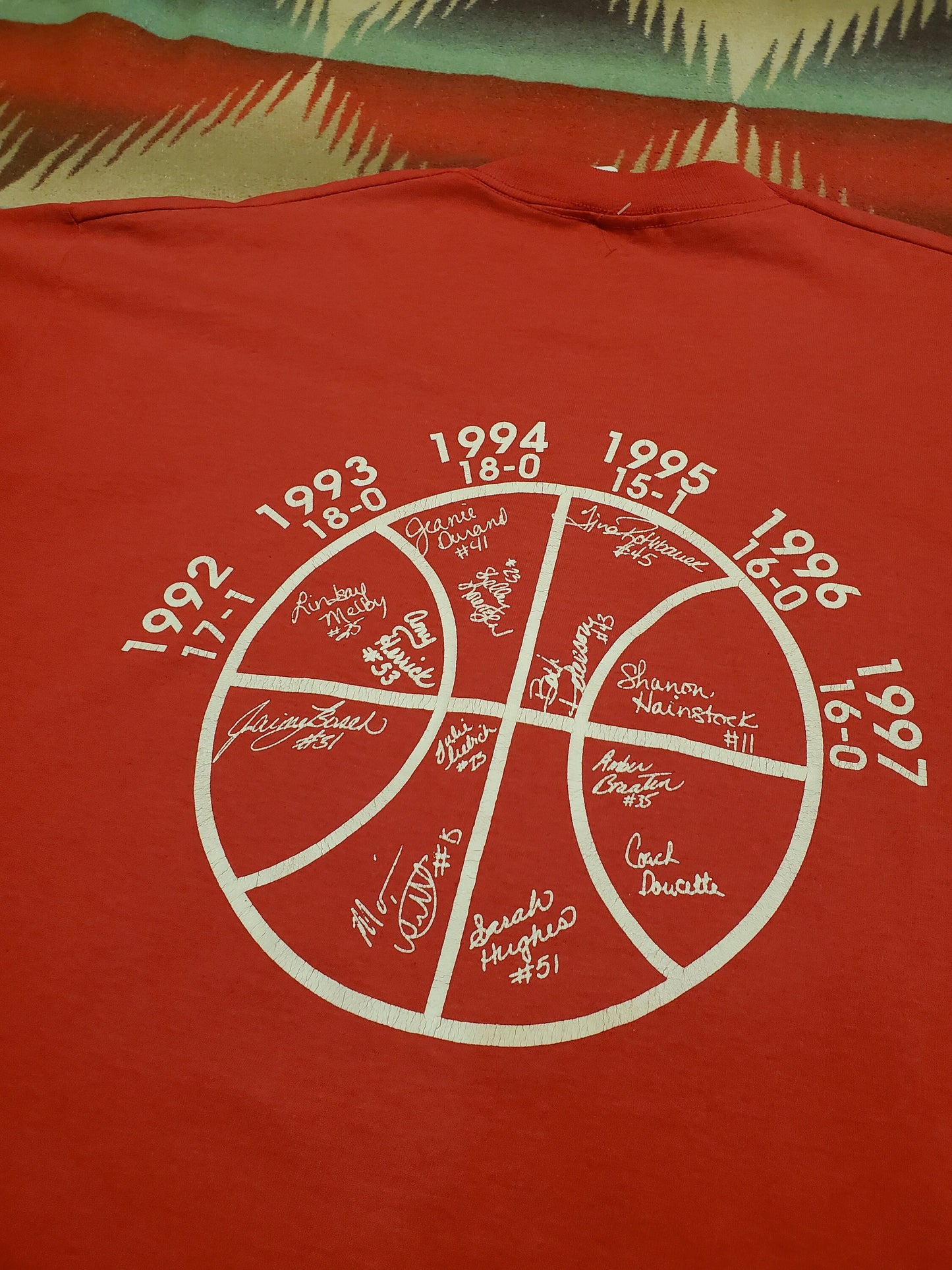 1990s 1997 Colfax Dunn - St. Croiz Girls Basketball Conference Champions T-Shirt Size XL