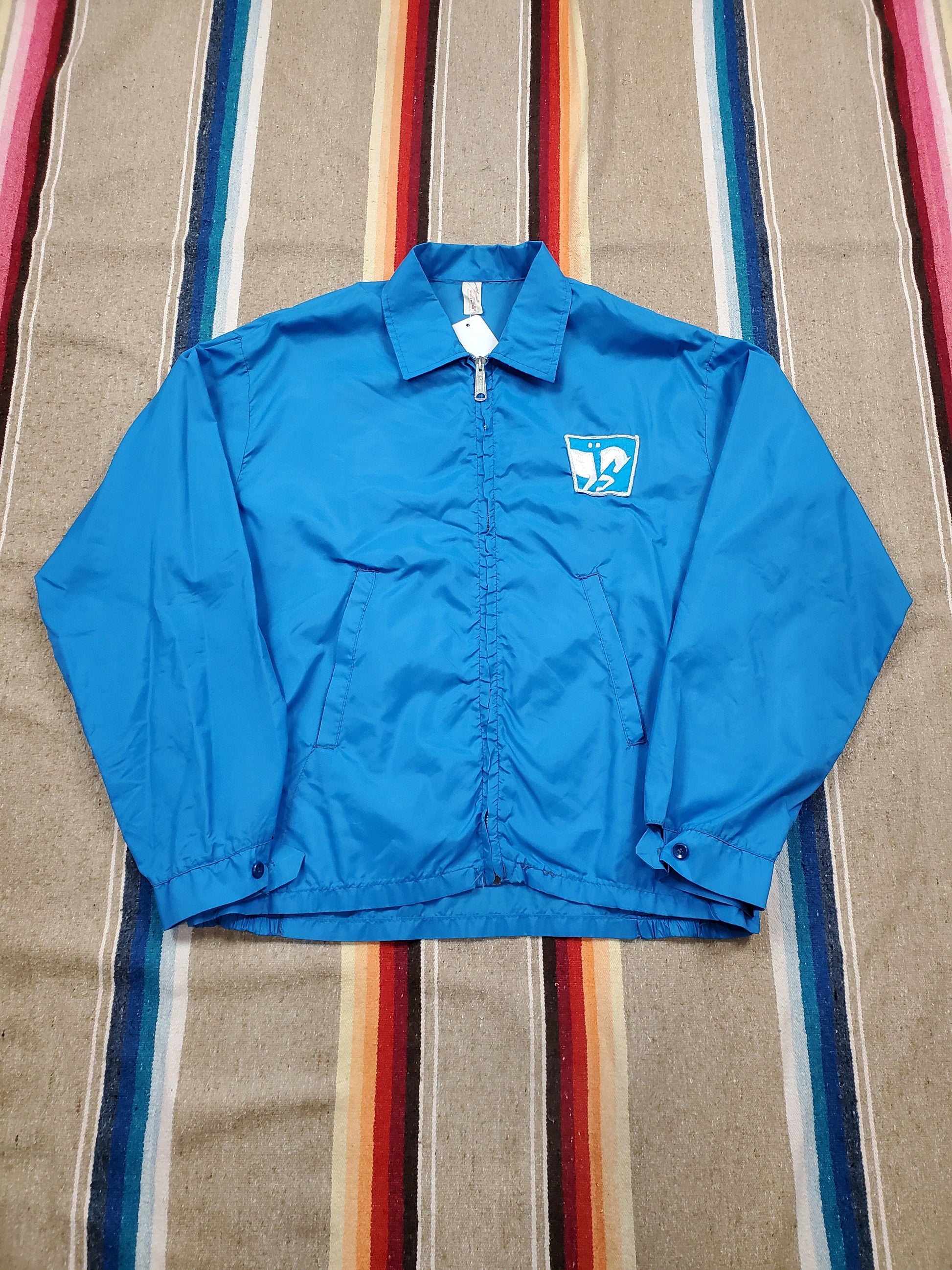 1970s/1980s Louisville Sportswear Zip Up Nylon Windbreaker Jacket Made in USA Size L