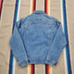 1980s Levi's 75405-0212 2 Pocket Denim Trucker Jacket Made in Canada Size XS Women's Size M