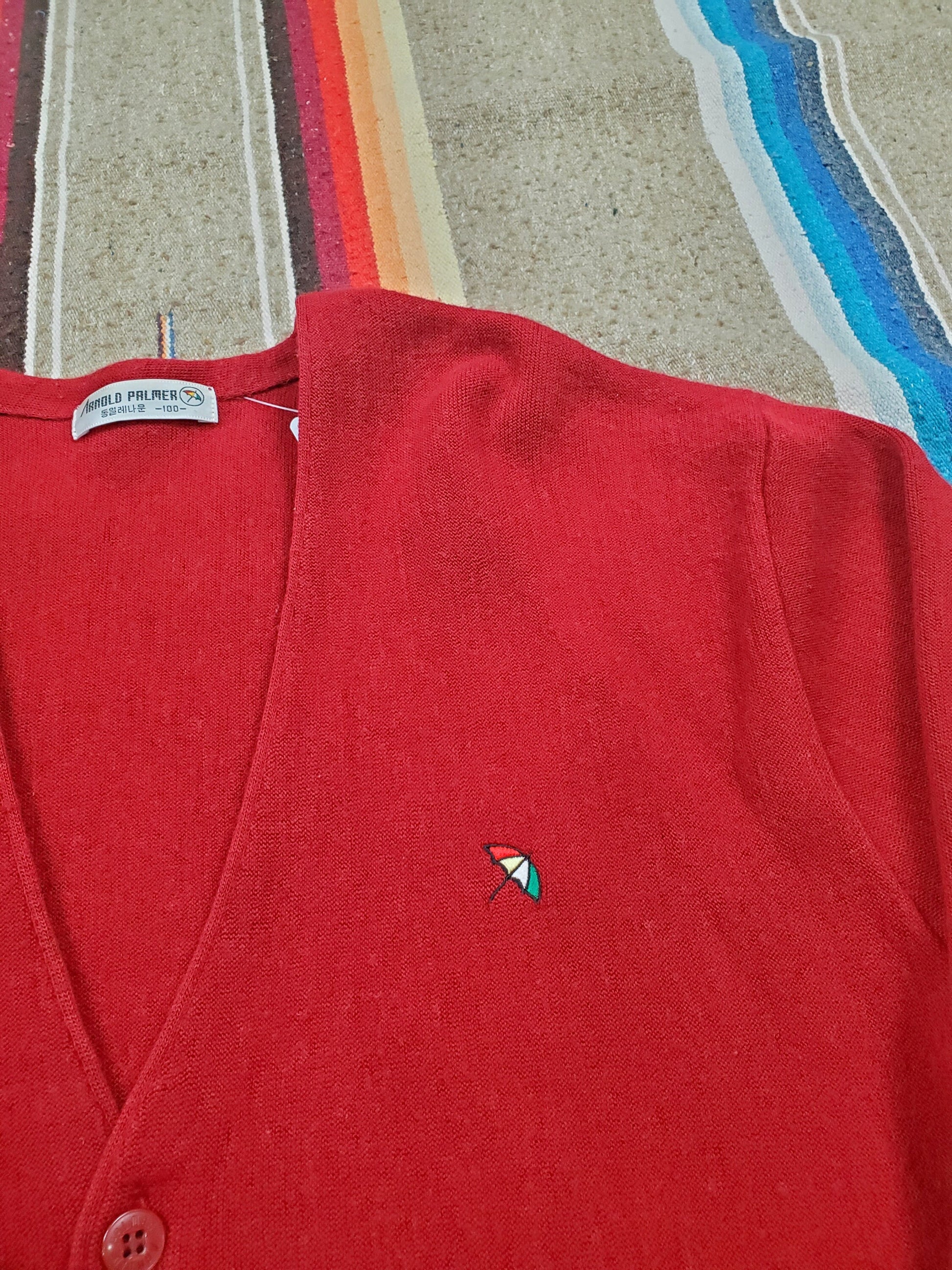 1980s/1990s Arnold Palmer Korea Wool Cardigan Sweater Size M