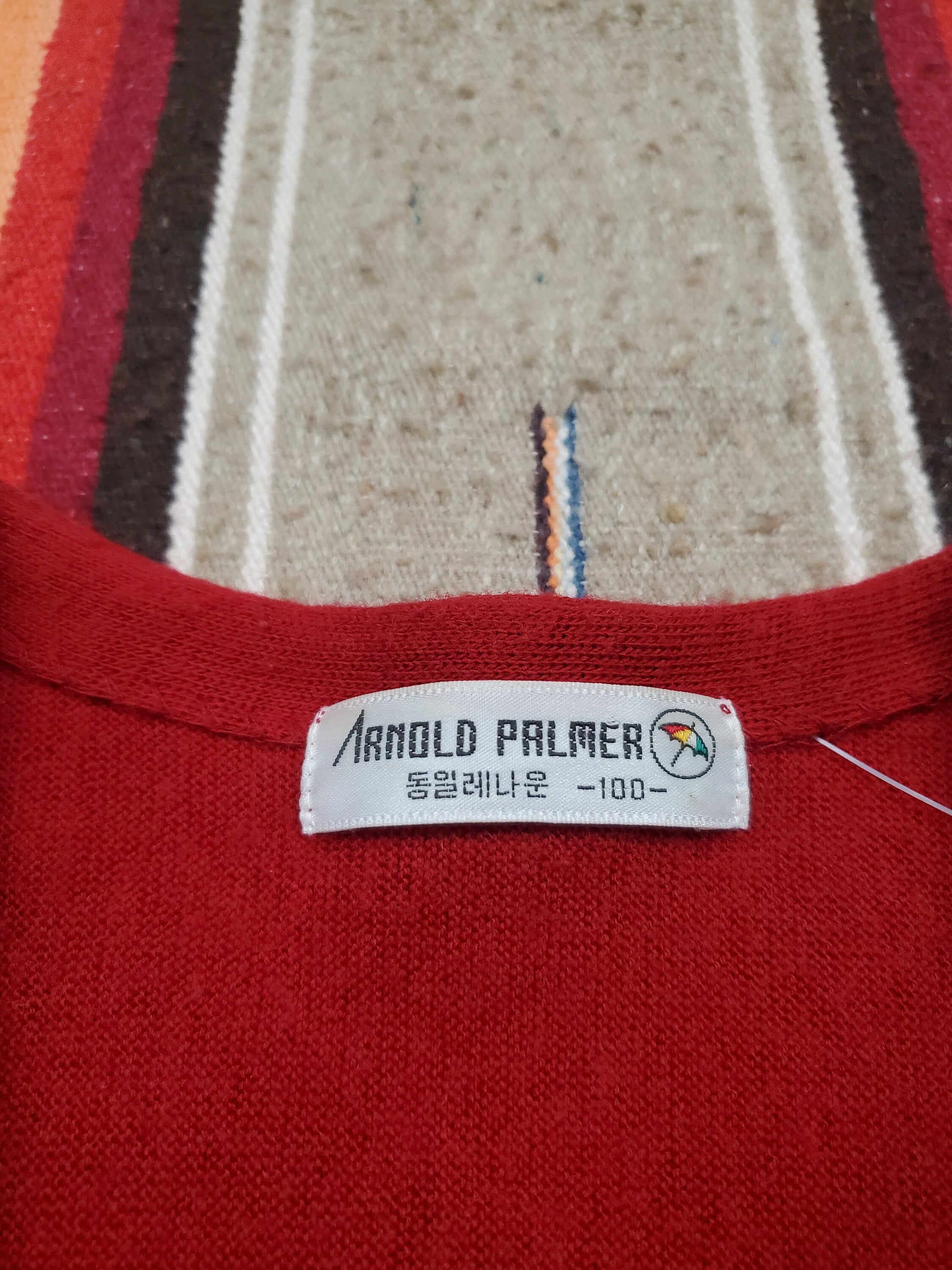 1980s/1990s Arnold Palmer Korea Wool Cardigan Sweater Size M