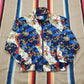 1980s/1990s Pan Asia Red & Blue Nautical Tassles Silk Scarf Style Nylon Jacket Size M