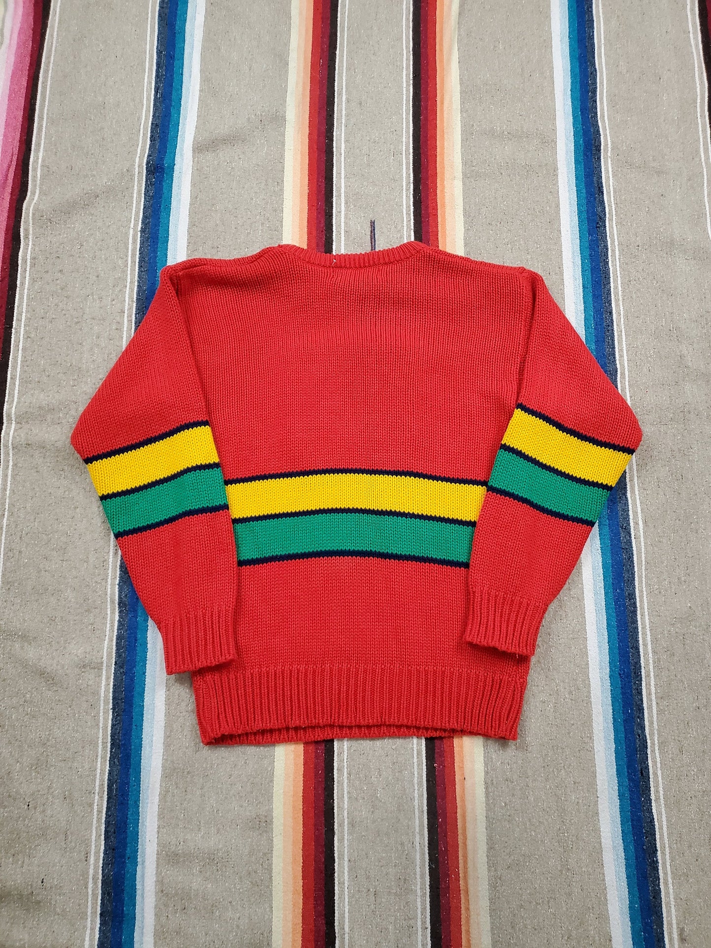 1980s Just Cristina "P" University Crest Acrylic Knit Sweater Women's Size M Men's Size S