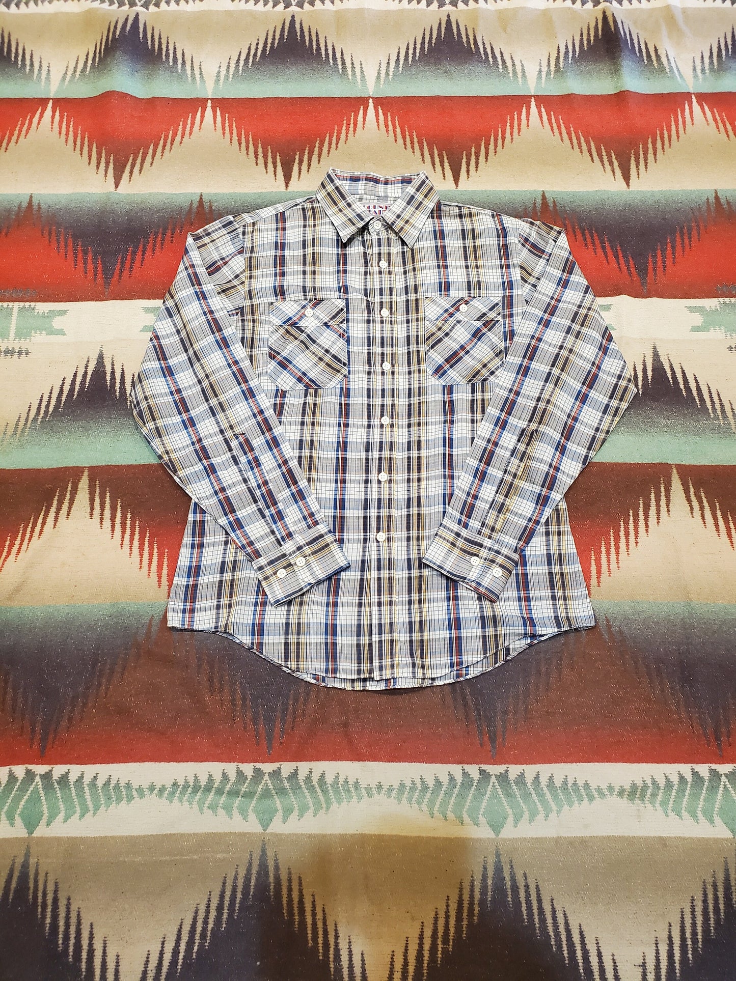 1980s Country Seat Lightweight Plaid Button Up Shirt Size S/M