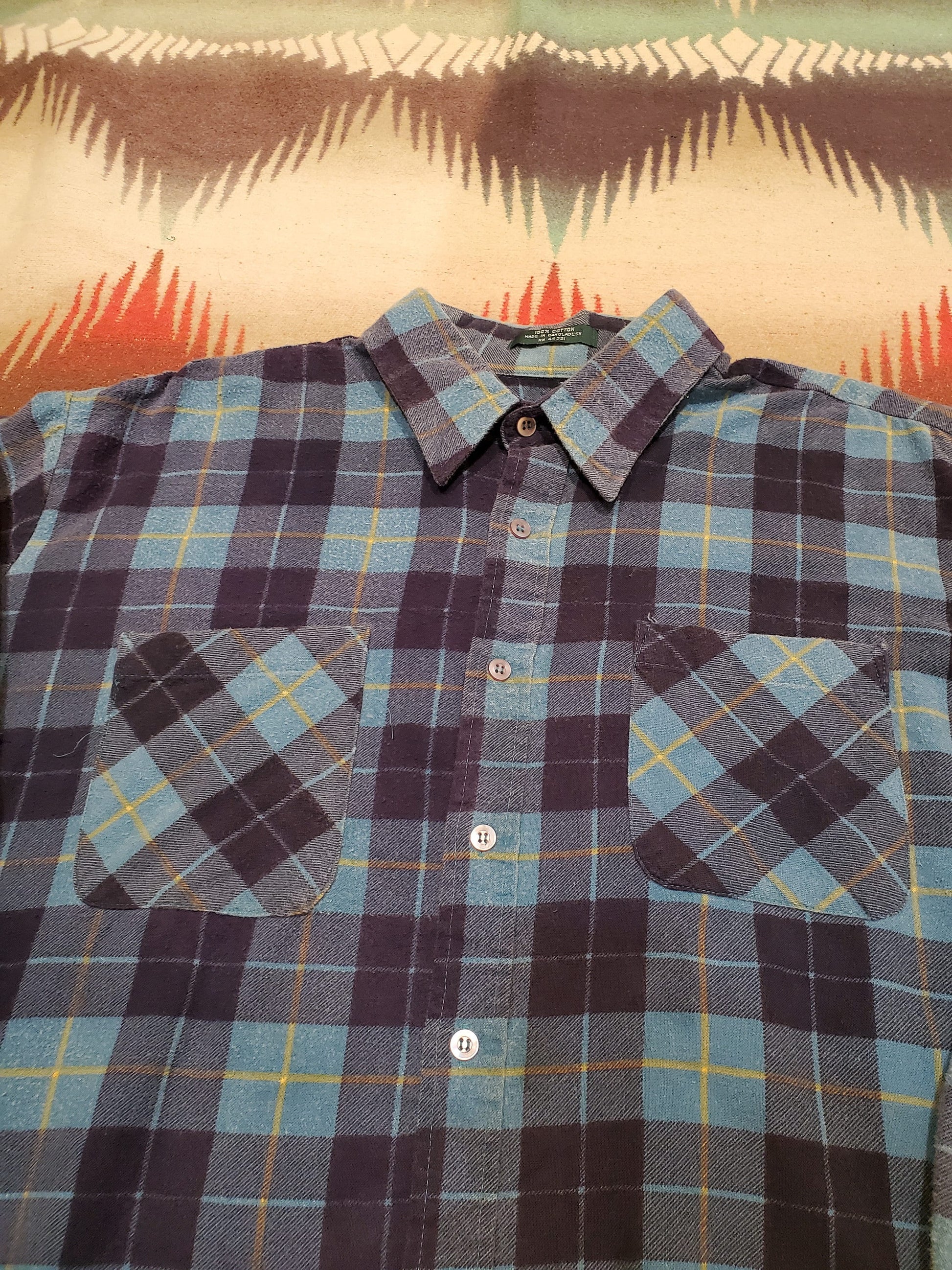 1990s/2000s Timber Trail Printed Cotton Flannel Shirt Size XXL