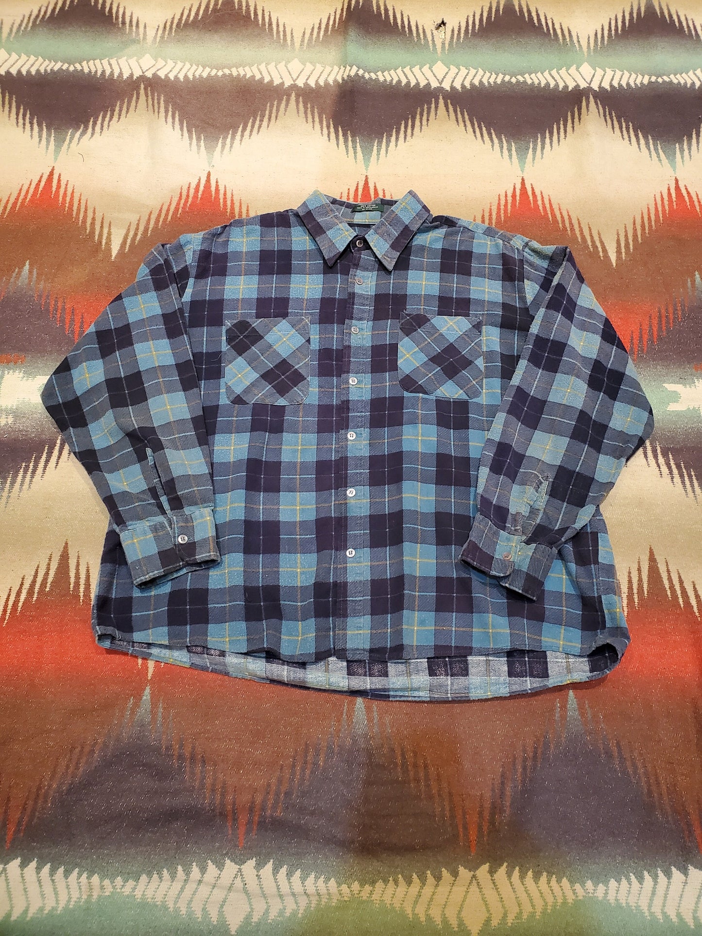 1990s/2000s Timber Trail Printed Cotton Flannel Shirt Size XXL