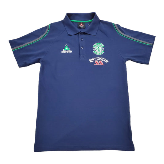 2000s Le Coq Sportif Hibernian Edinburgh Scottish Soccer Authentic Polo Shirt Size S/M