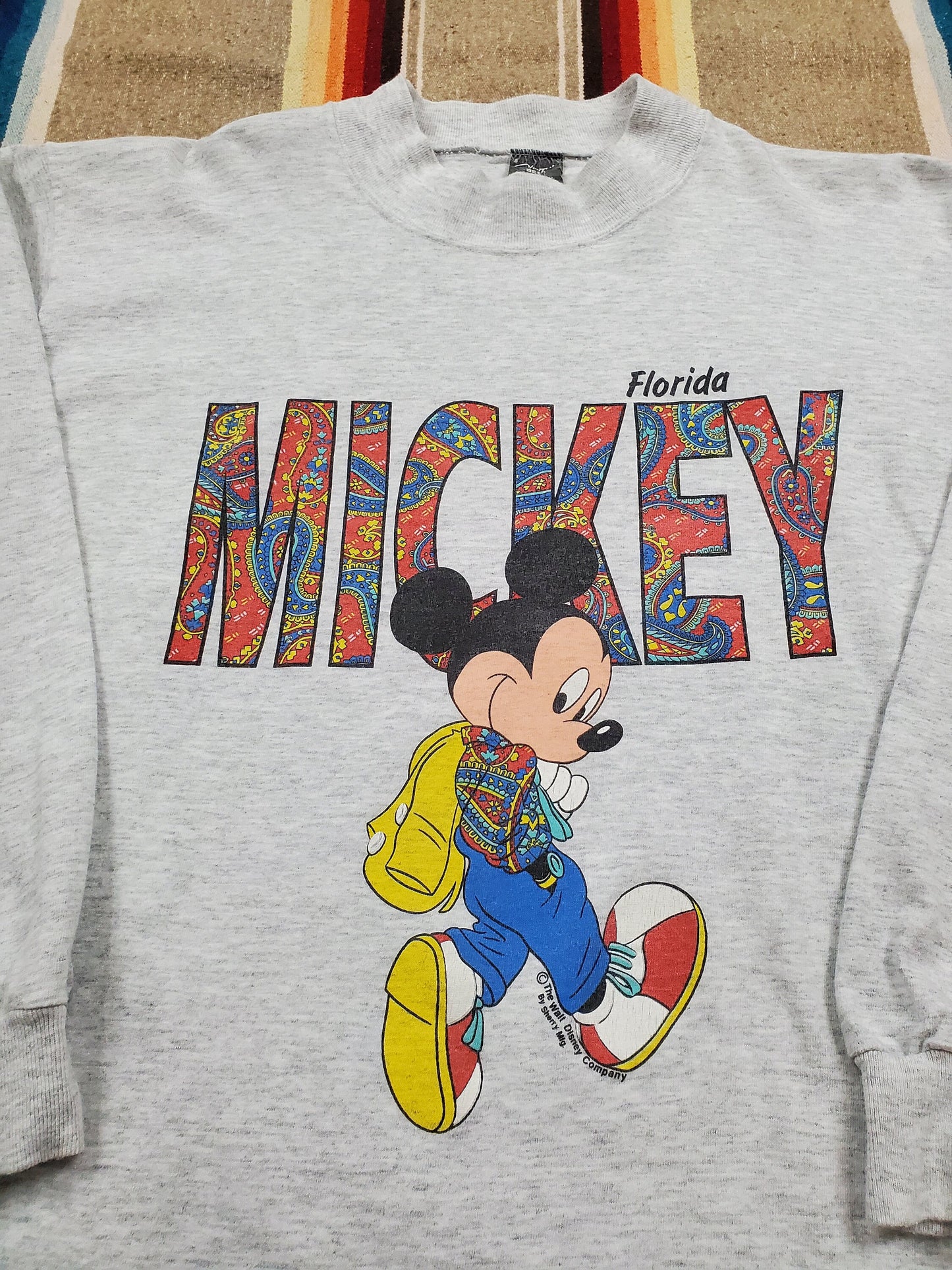 1980s/1990s Sherry Mfg Disney Mickey Mouse Florida Long Sleeve T-Shirt Made in USA Size M