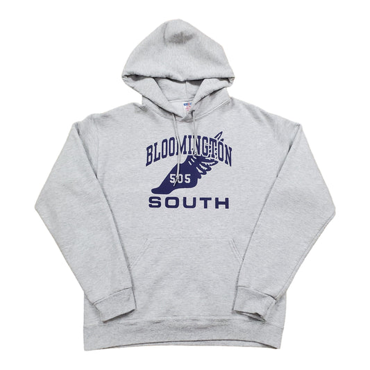 2000s Bloomington South Track High School Winged Foot Print Hoodie Sweatshirt Size M