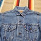 1980s Levi's 75405-0212 2 Pocket Denim Trucker Jacket Made in Canada Size XS Women's Size M