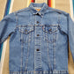 1980s Levi's 75405-0212 2 Pocket Denim Trucker Jacket Made in Canada Size XS Women's Size M