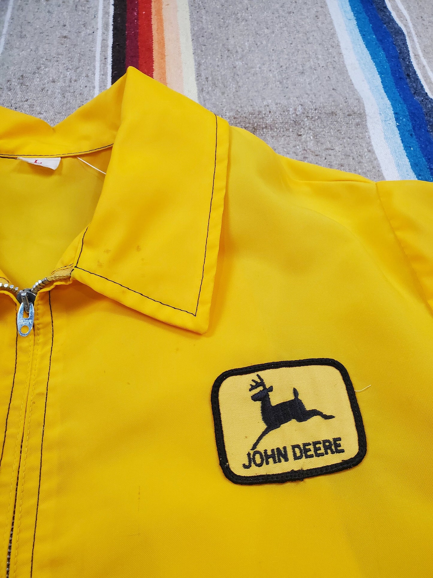 1970s/1980s Avon John Deere Zip-Up Nylon Windbreaker Jacket Size L/XL