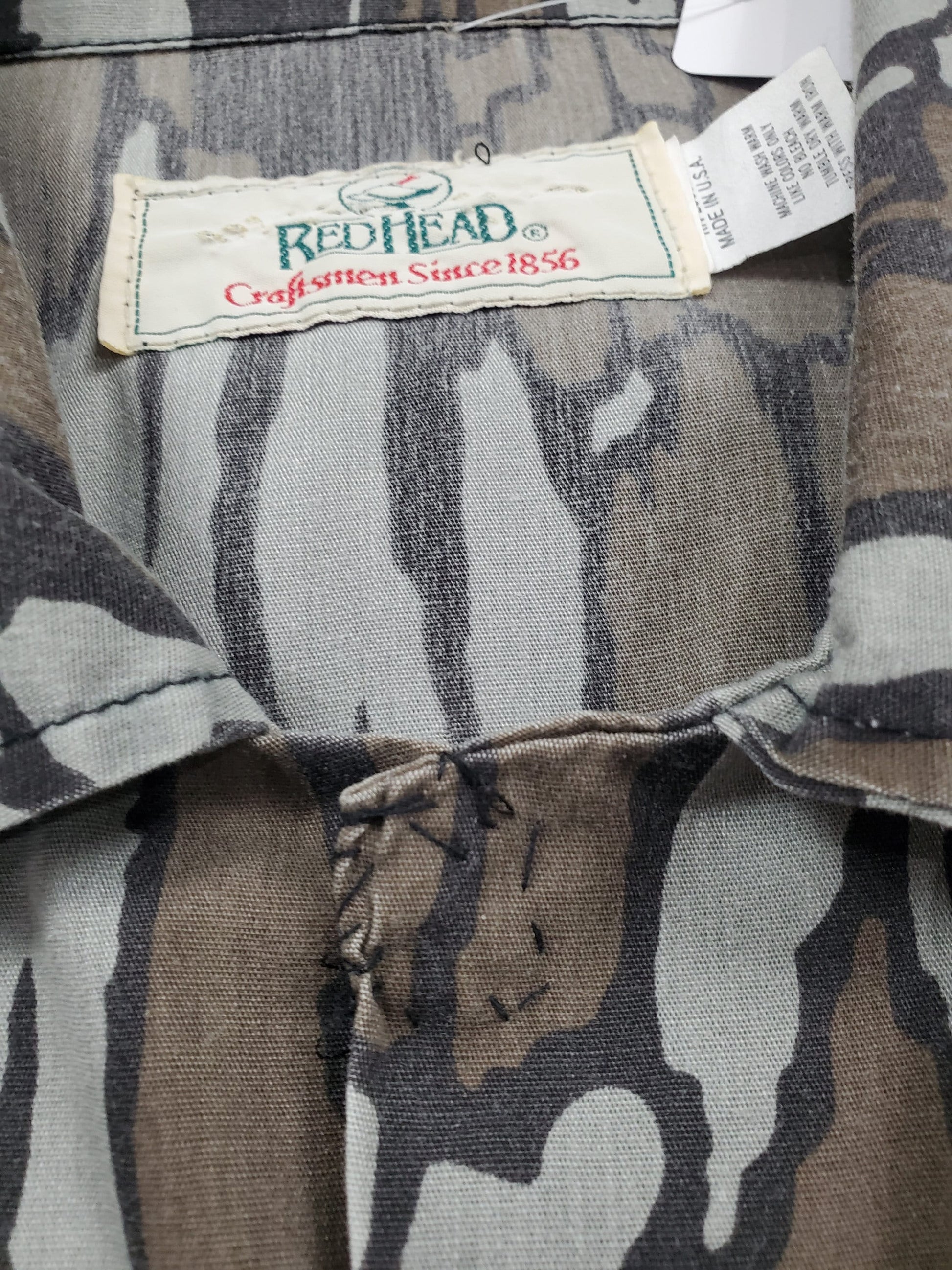 1980s/1990s RedHead Grey Trebark Camo Coveralls Made in USA Size XL/XXL