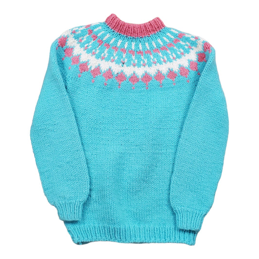 Homemade Pastel Icelandic Knit Style Sweater Women's Size S