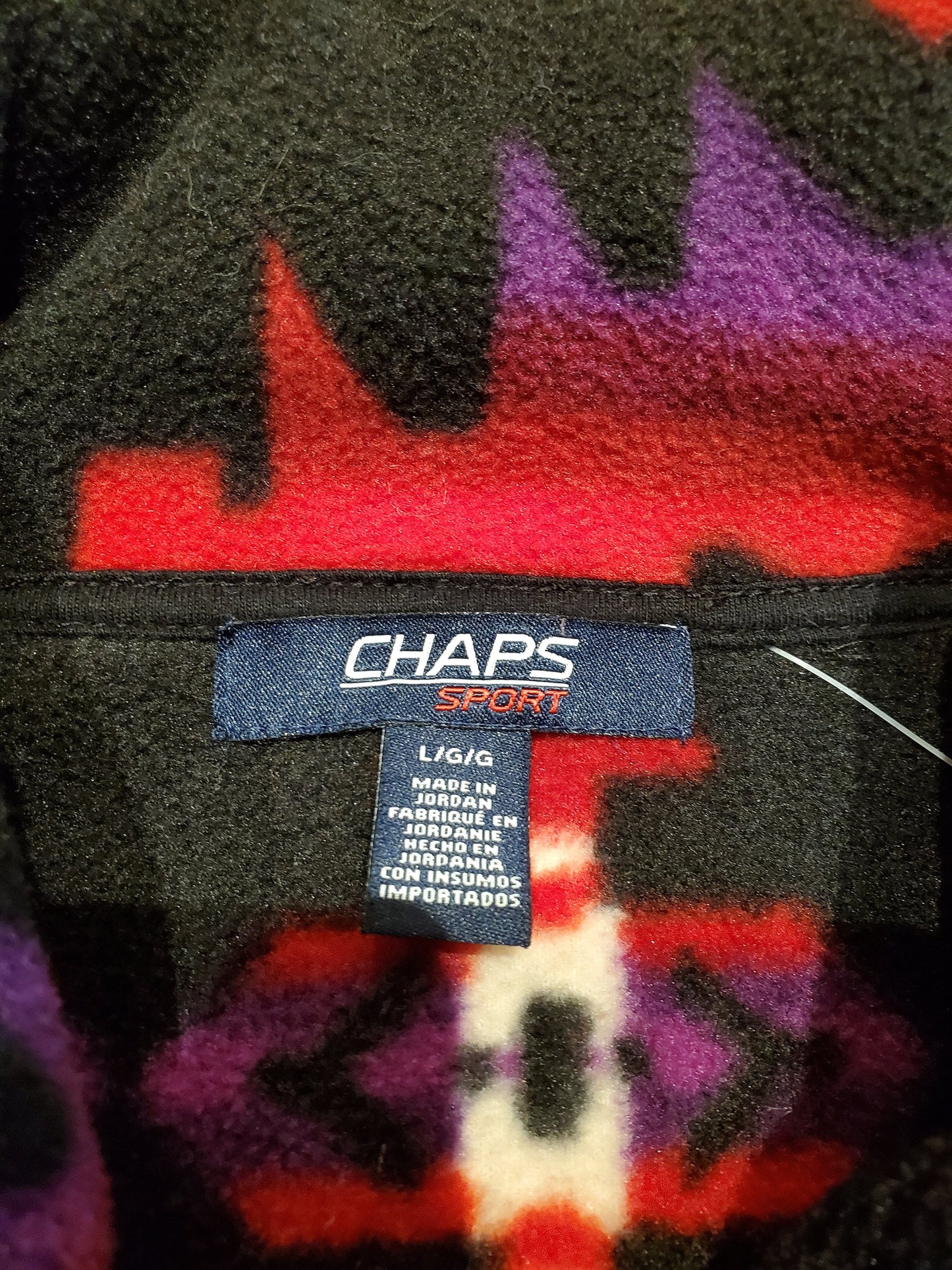 1990s/2000s Chaps Sports Ralph Lauren Southwest Navajo Print Fleece Vest Size M