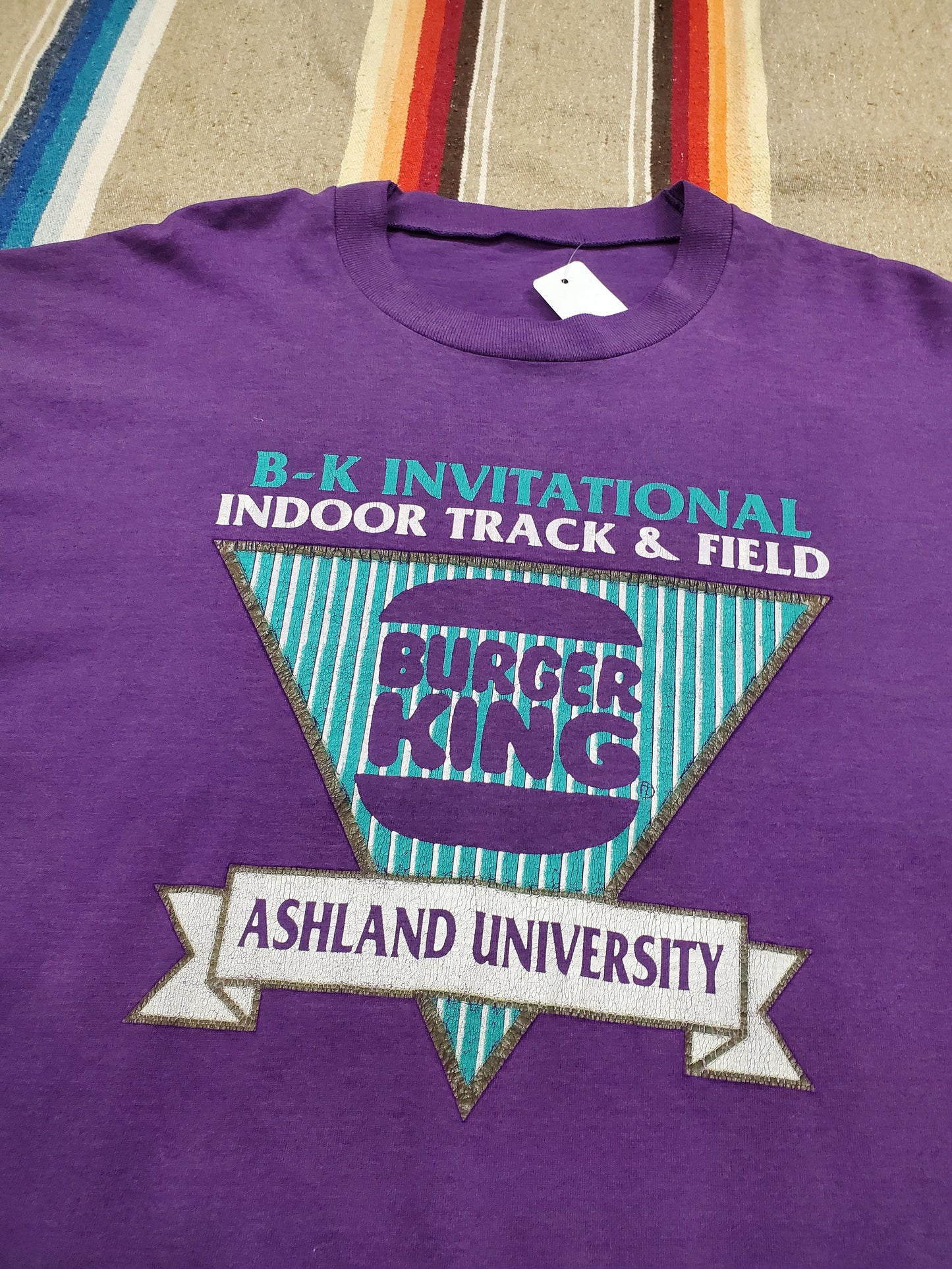 1980s/1990s Burger King Invitational Ashland University Indoor Track & Field Runner Up T-Shirt Size L/XL