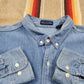 1990s/200s G.H. Bass & Co Button Down Long Sleeve Denim Shirt Size XXL