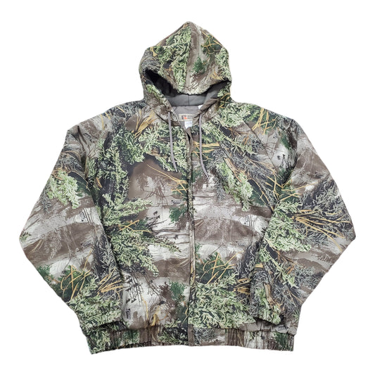 1990s/2000s Russell Outdoors Advantage Max-1 Insulated Lined Hooded Camo Jacket Size XXL