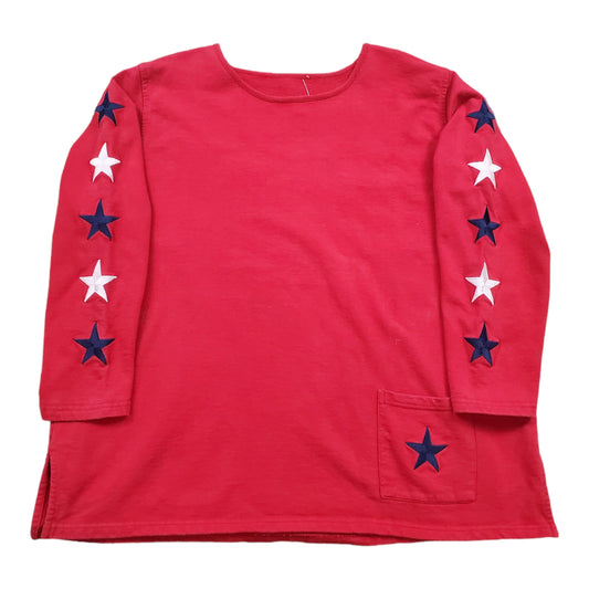 1990s/2000s Unbranded Embroidered Stars Pocket Sweatshirt Size XXL