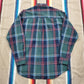 2000s Chaps Ralph Lauren Green Plaid Button Down Shirt Size L/XL