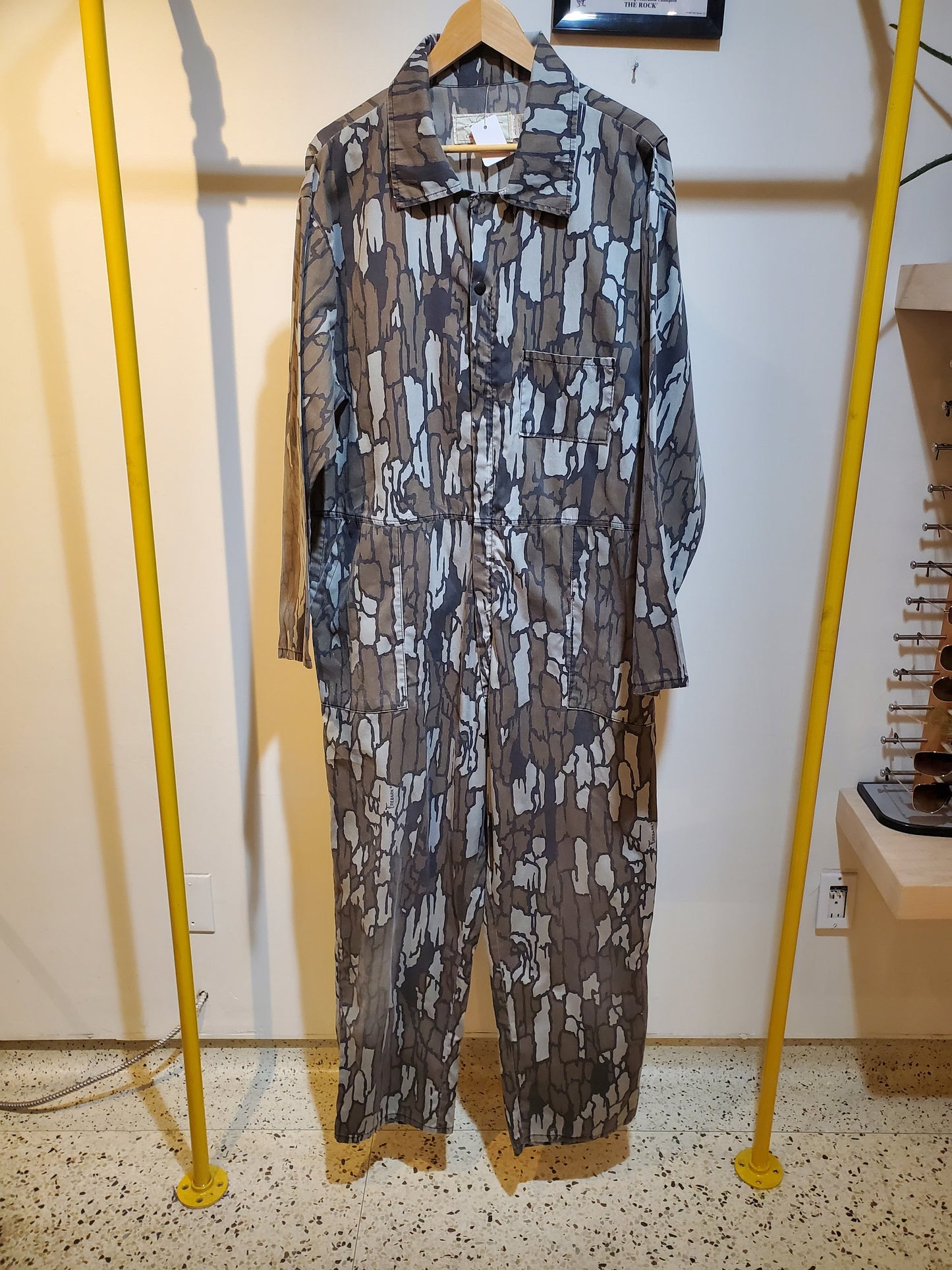 1980s/1990s RedHead Grey Trebark Camo Coveralls Made in USA Size XL/XXL