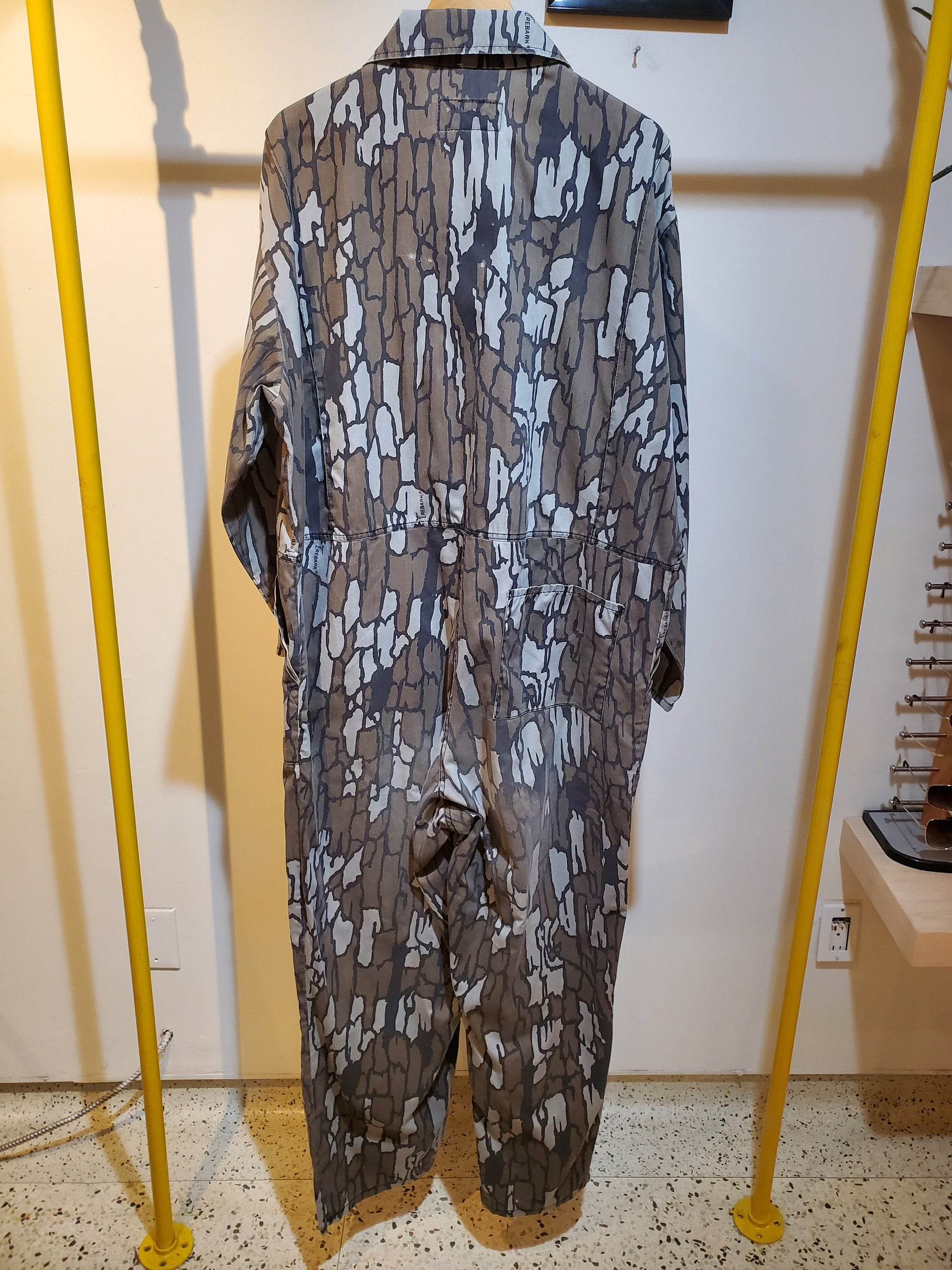 1980s/1990s RedHead Grey Trebark Camo Coveralls Made in USA Size XL/XXL