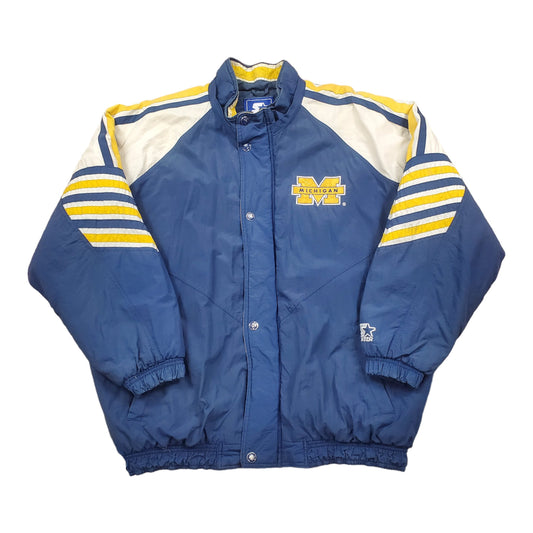 1990s Starter Michigan Wolverines NCAA Insulated Puffer Jacket Size XXL