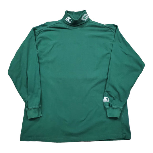 1990s/2000s Starter Pro Line Green Bay Packers NFL Turtleneck Long Sleeve T-Shirt Size XL