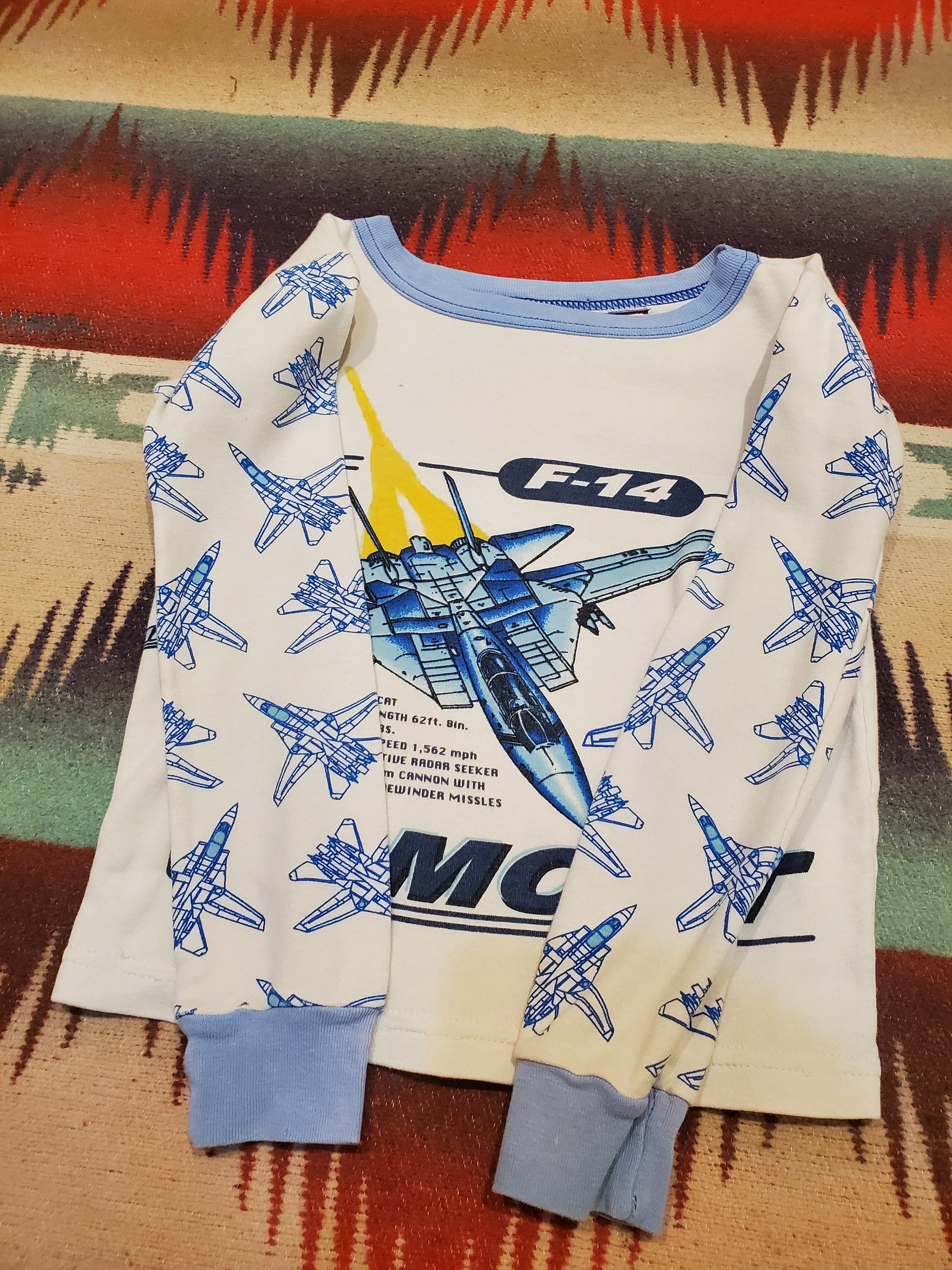 1980s/1990s Boxeroos F-14 Tomcat Jet Long Sleeve Kid's T-Shirt