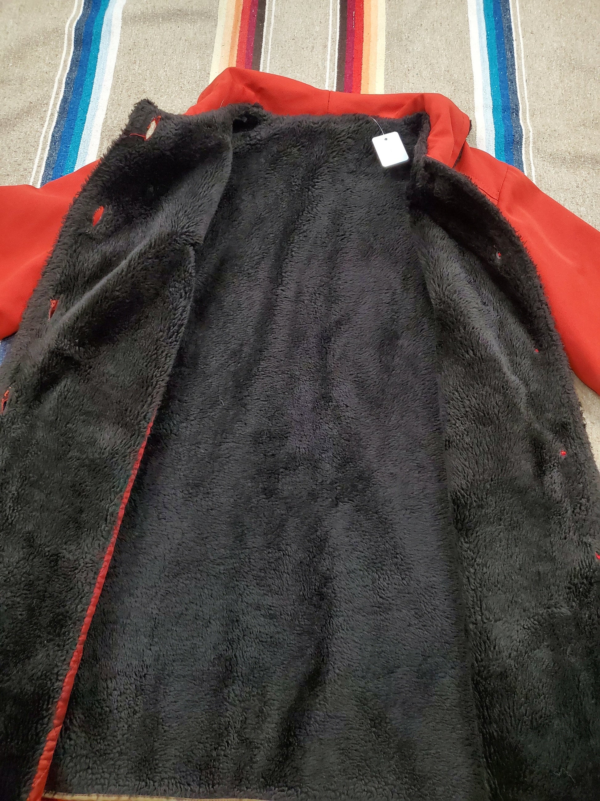 1970s/1980s Womens Fleece Lined Red Coat Women's Size L/XL