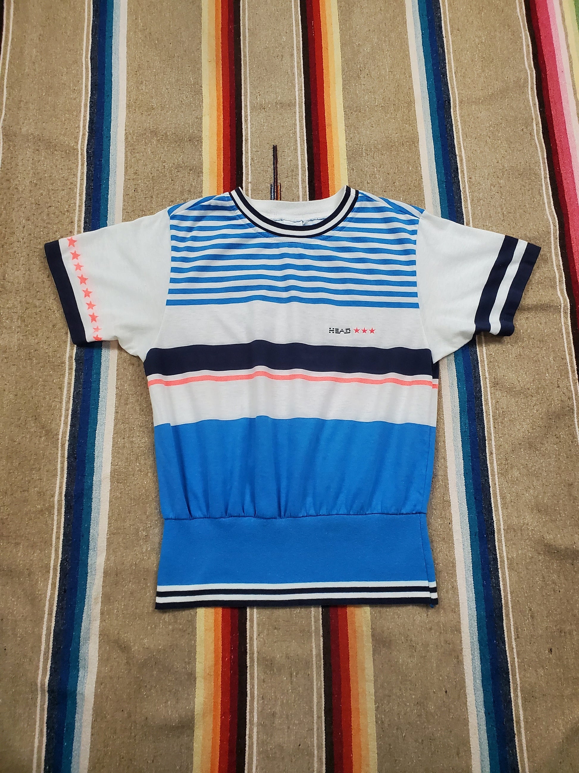 1980s/1990s Head Sportswear Tennis Very Lightweight Short Sleeve Sweatshirt Made in USA Size M