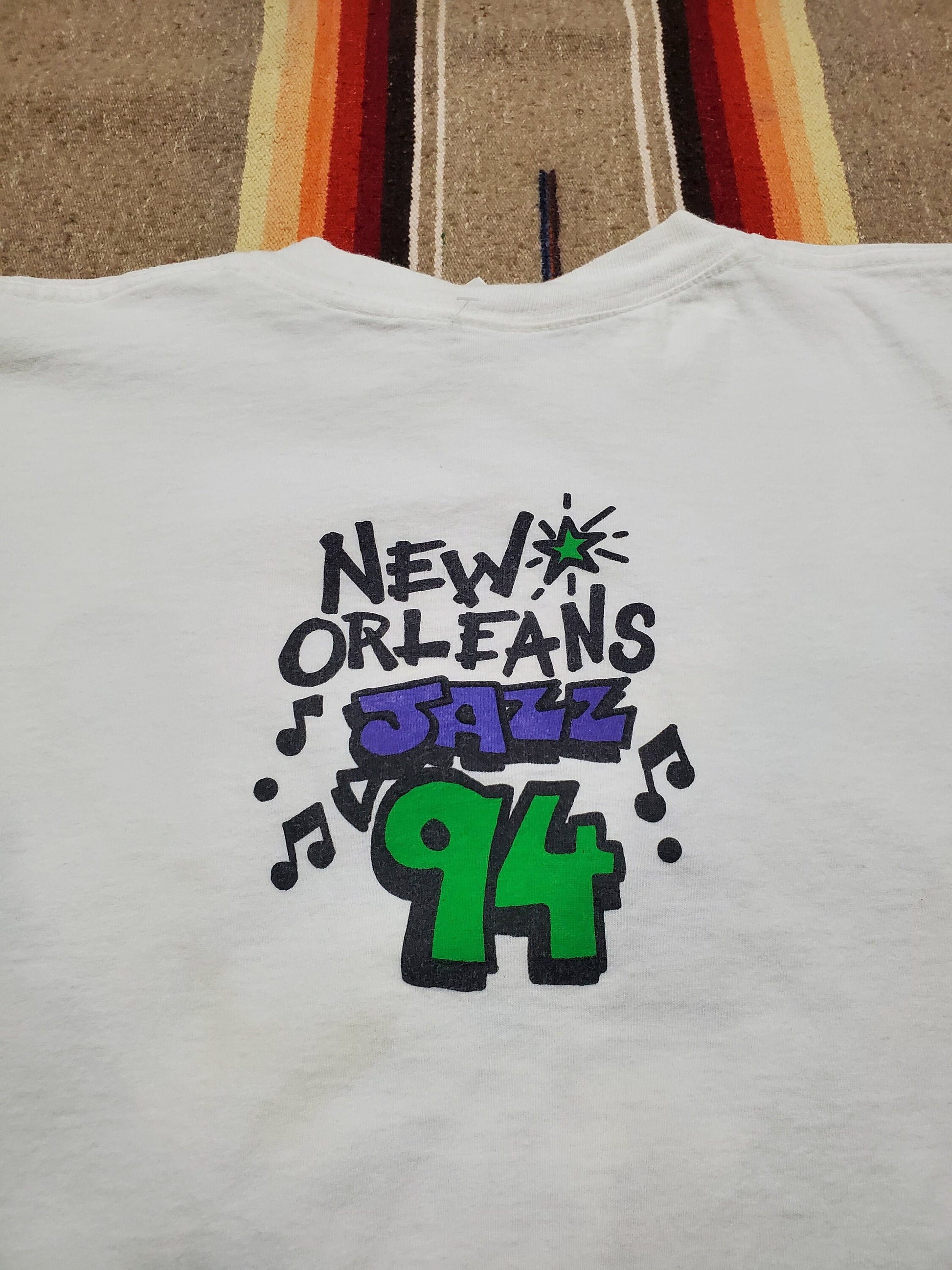 1990s 1994 New Orleans Jazz N'awlins Souvenir T-Shirt Made in USA Size L