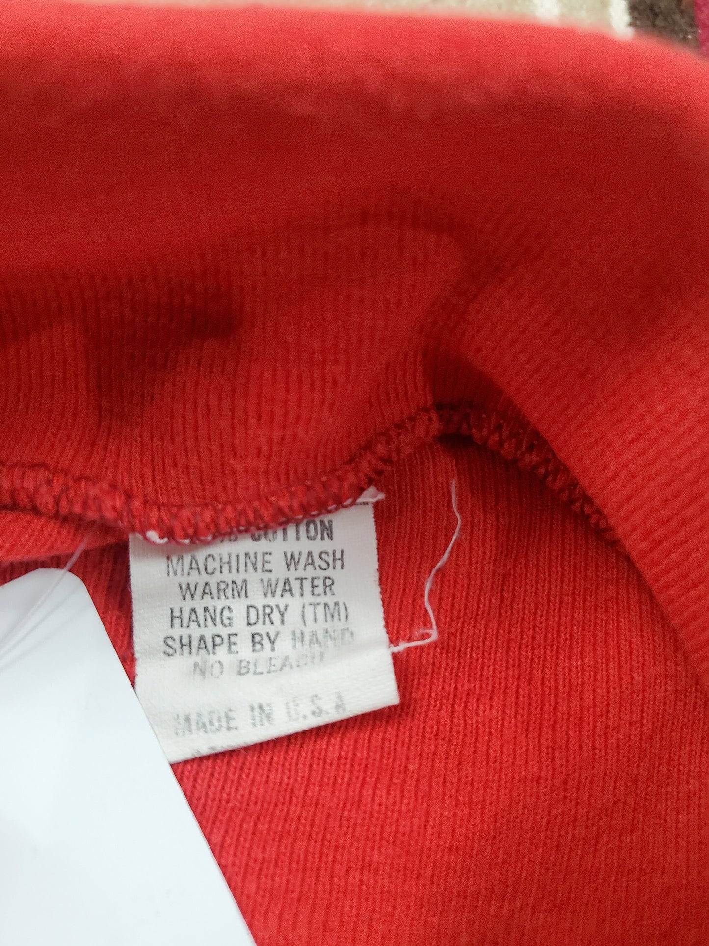 1980s/1990s Red Cotton Turtleneck Shirt Women's Size S/M