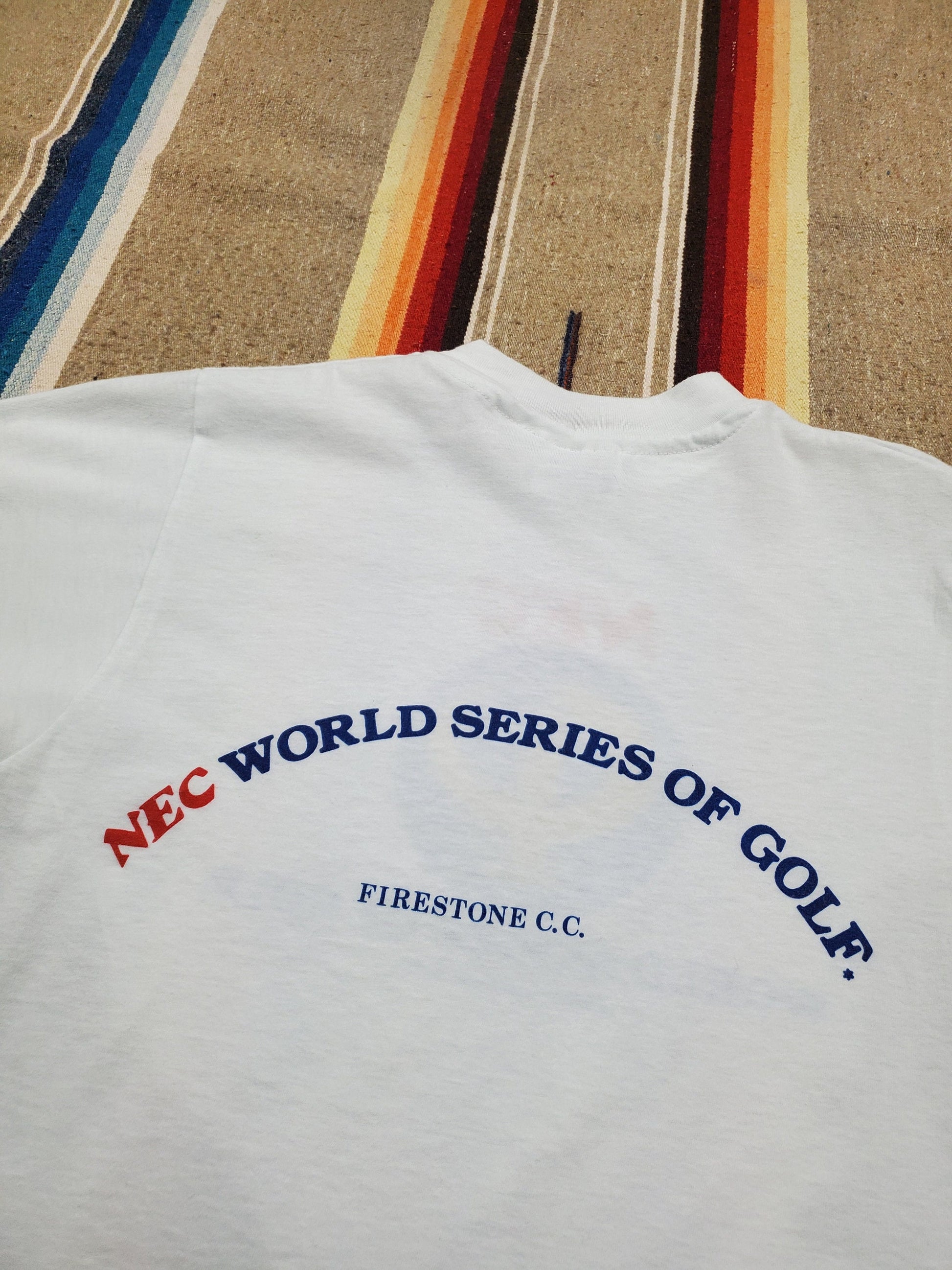 1980s Hanes NEC World Series of Golf Firestone Country Club Akron Ohio Souvenir T-Shirt Made in USA Size S